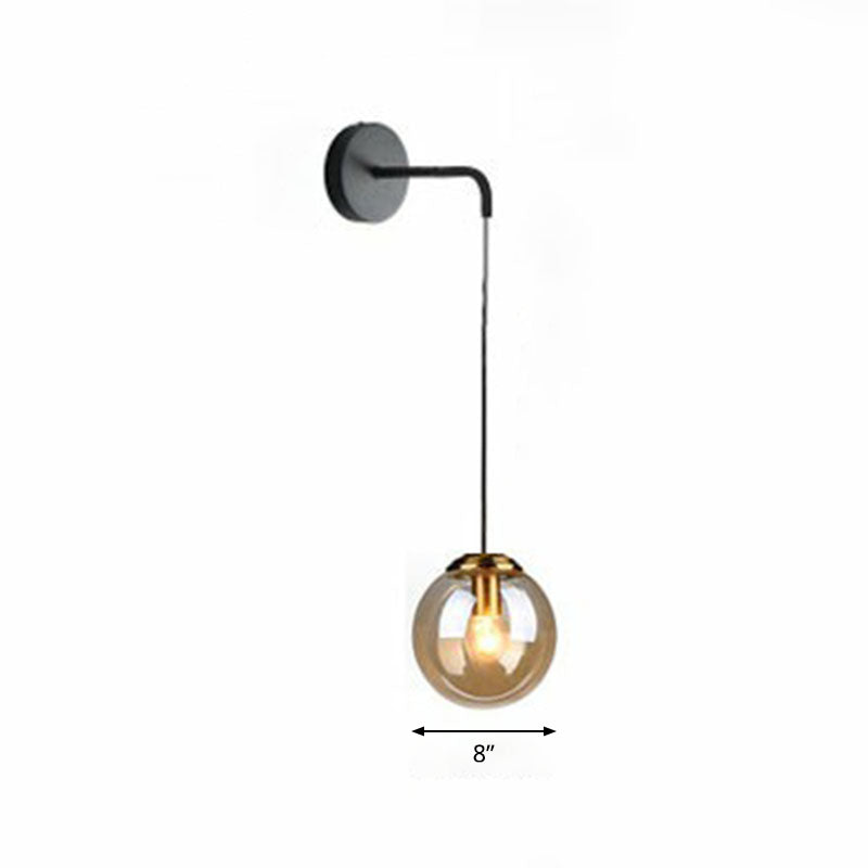 Skørter | Glass Spherical Wall Lamp Simple Single Bulb Wall Hanging Lighting for Living Room