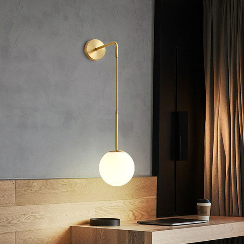Lisslune | Postmodern Globe Wall Lamp Glass 1-Light Bedroom Wall Hanging Light