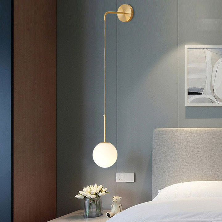 Lisslune | Postmodern Globe Wall Lamp Glass 1-Light Bedroom Wall Hanging Light