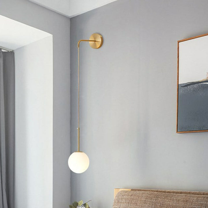Lisslune | Postmodern Globe Wall Lamp Glass 1-Light Bedroom Wall Hanging Light