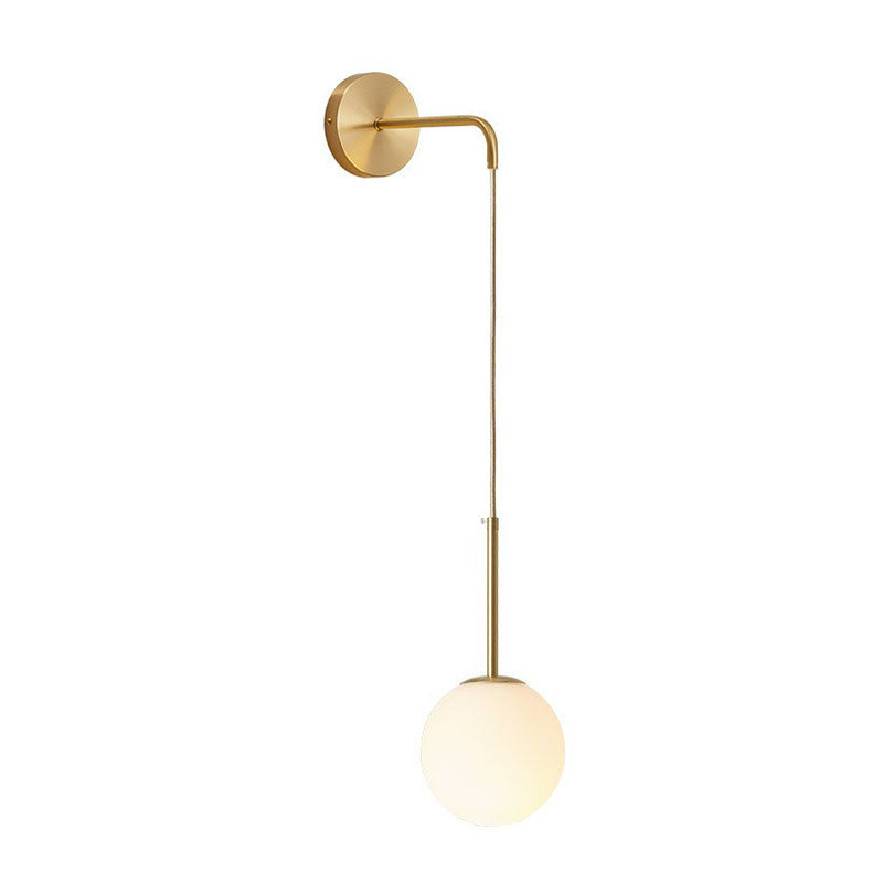 Lisslune | Postmodern Globe Wall Lamp Glass 1-Light Bedroom Wall Hanging Light