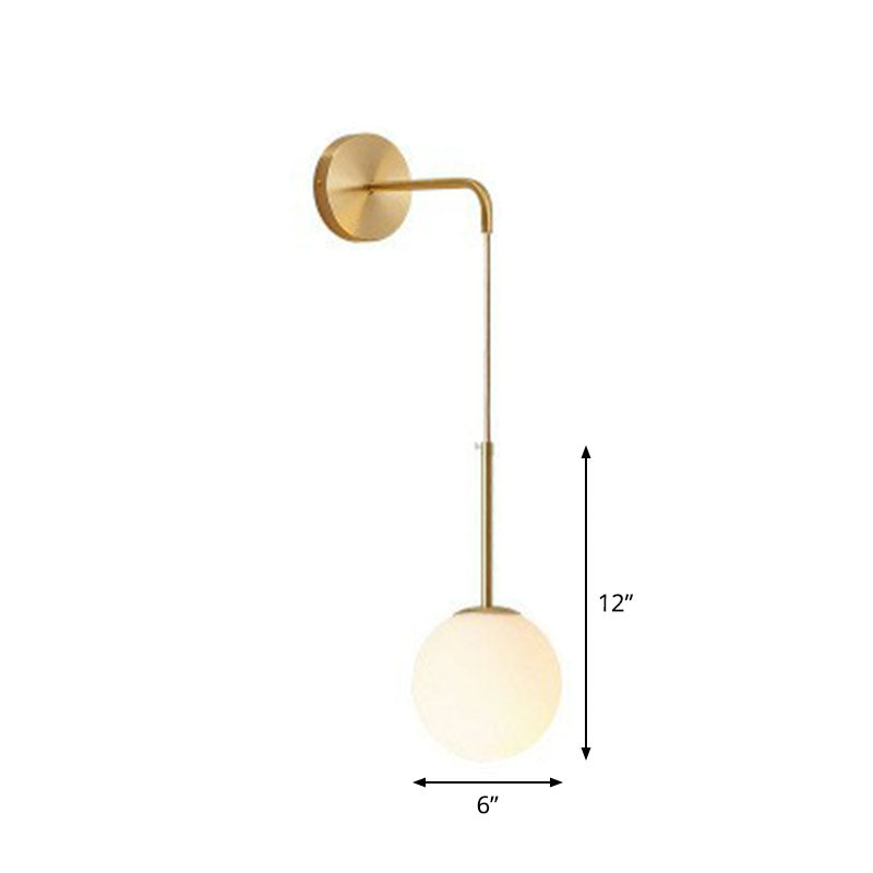 Lisslune | Postmodern Globe Wall Lamp Glass 1-Light Bedroom Wall Hanging Light