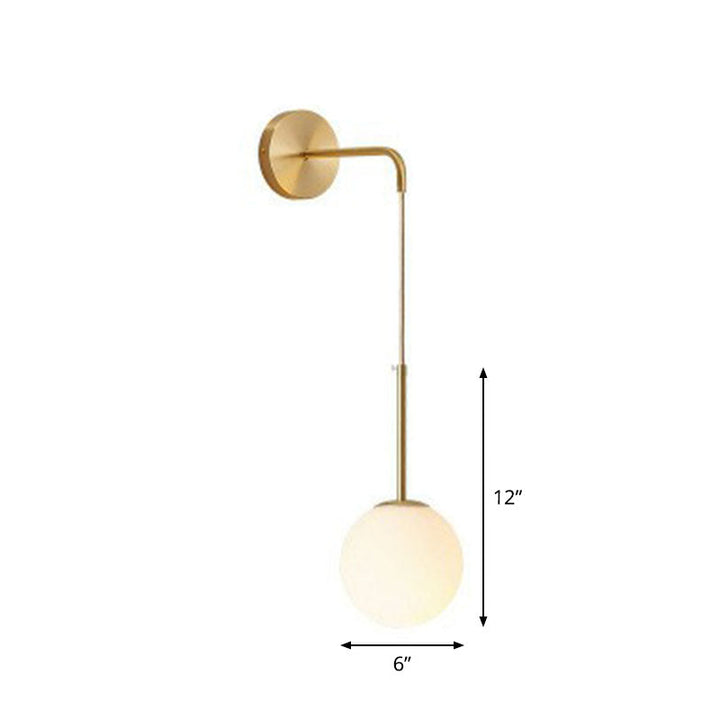 Lisslune | Postmodern Globe Wall Lamp Glass 1-Light Bedroom Wall Hanging Light