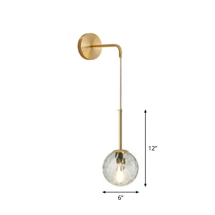 Lisslune | Postmodern Globe Wall Lamp Glass 1-Light Bedroom Wall Hanging Light
