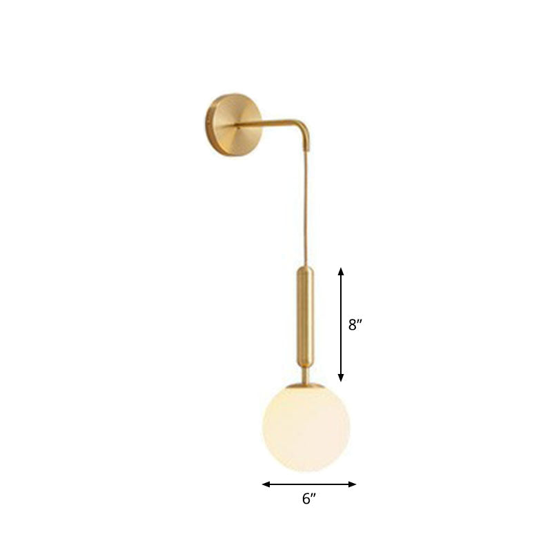 Lisslune | Postmodern Globe Wall Lamp Glass 1-Light Bedroom Wall Hanging Light