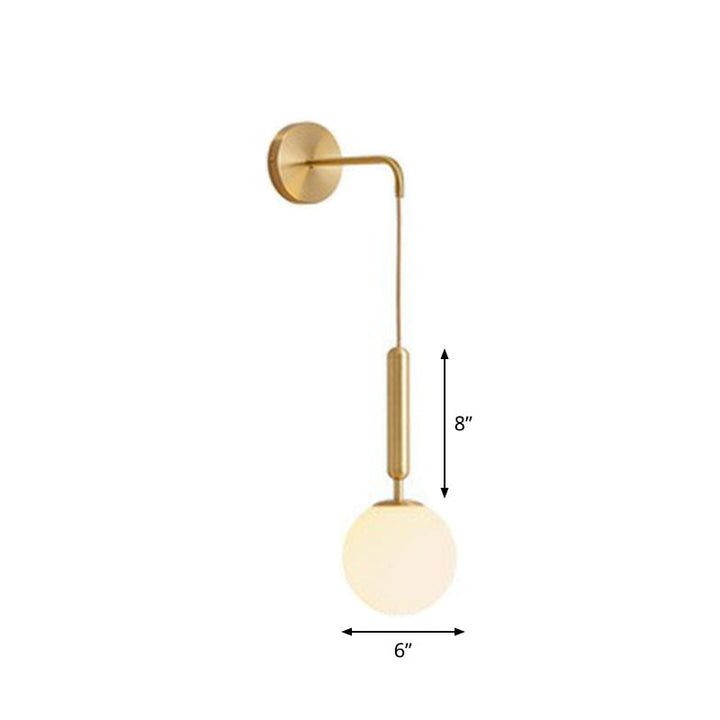 Lisslune | Postmodern Globe Wall Lamp Glass 1-Light Bedroom Wall Hanging Light