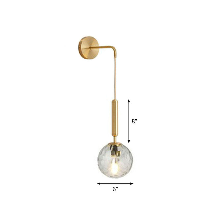 Lisslune | Postmodern Globe Wall Lamp Glass 1-Light Bedroom Wall Hanging Light