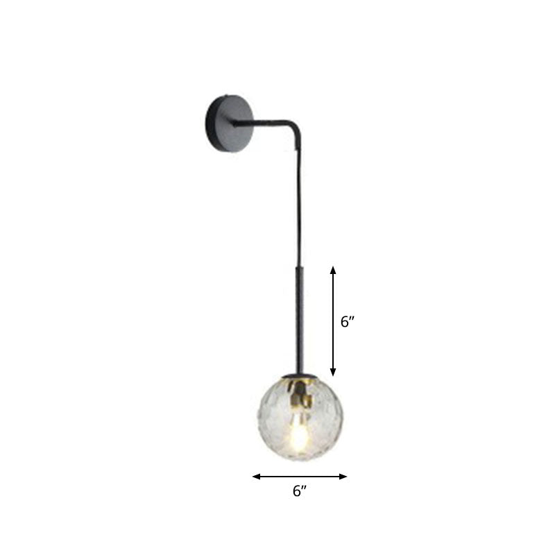 Lisslune | Postmodern Globe Wall Lamp Glass 1-Light Bedroom Wall Hanging Light