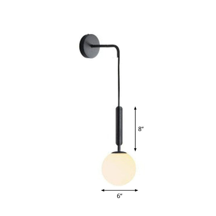 Lisslune | Postmodern Globe Wall Lamp Glass 1-Light Bedroom Wall Hanging Light