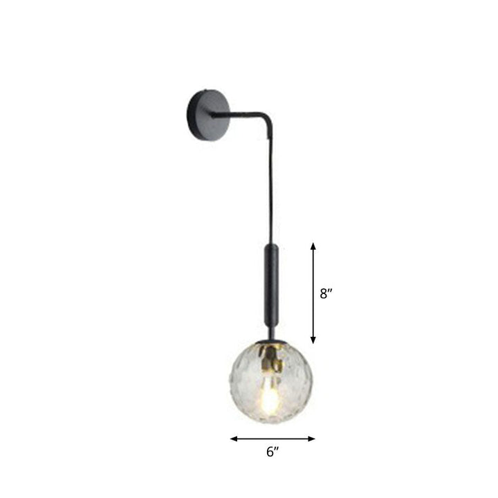 Lisslune | Postmodern Globe Wall Lamp Glass 1-Light Bedroom Wall Hanging Light