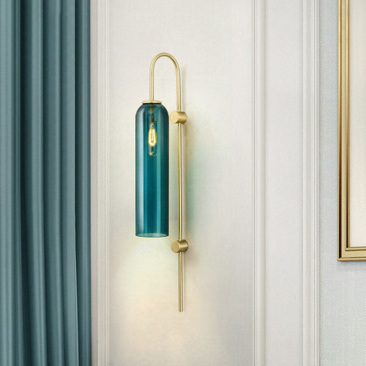 Lisslune | Retro Tubular Wall Mount Light Glass 1 Head Living Room Gooseneck Wall Lighting Fixture