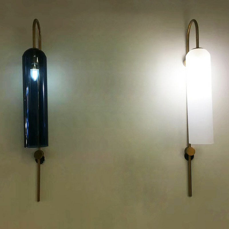 Lisslune | Retro Tubular Wall Mount Light Glass 1 Head Living Room Gooseneck Wall Lighting Fixture