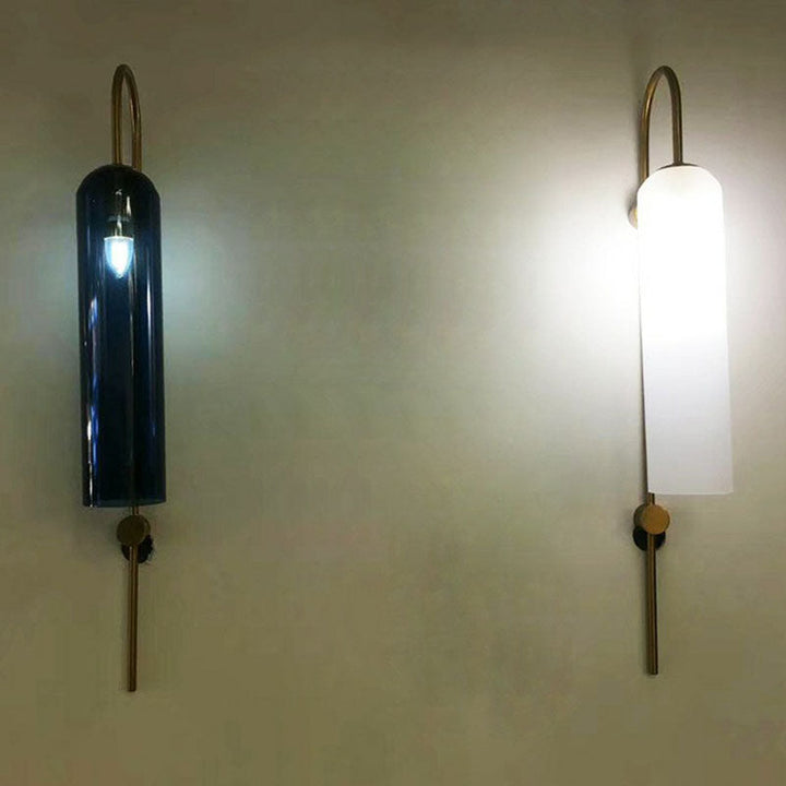 Lisslune | Retro Tubular Wall Mount Light Glass 1 Head Living Room Gooseneck Wall Lighting Fixture