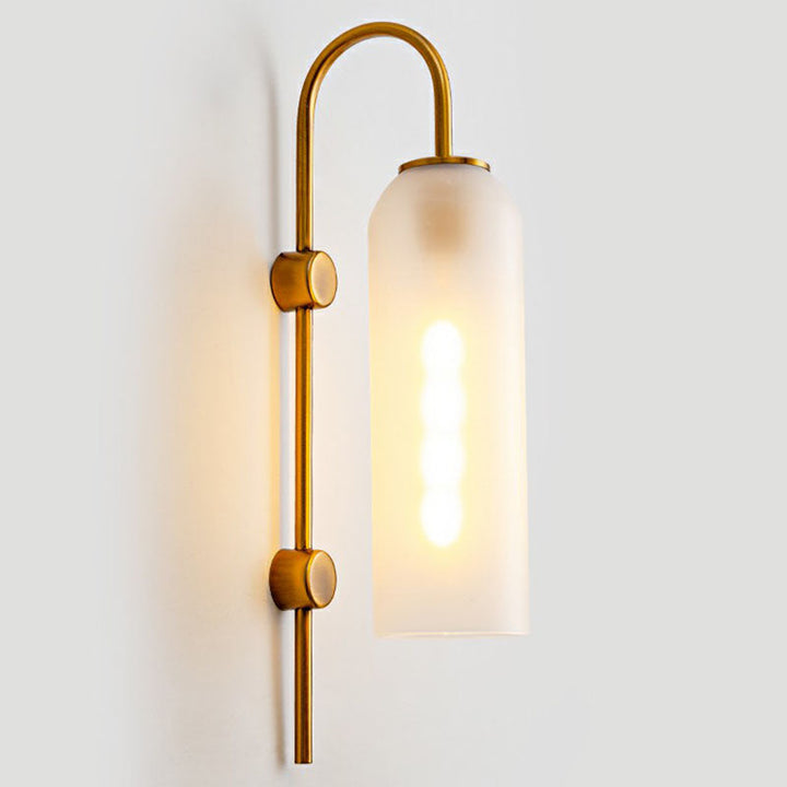 Skørter | Extended Dome Wall Sconce Light Post-Modern Glass 1-Lamp Hallway Wall Light with Goose Neck Arm