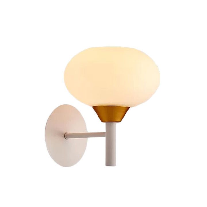 Lisslune | White Bud-Shaped Wall Light Sconce Nordic 1 Bulb Opal Glass Wall Mounted Light Source