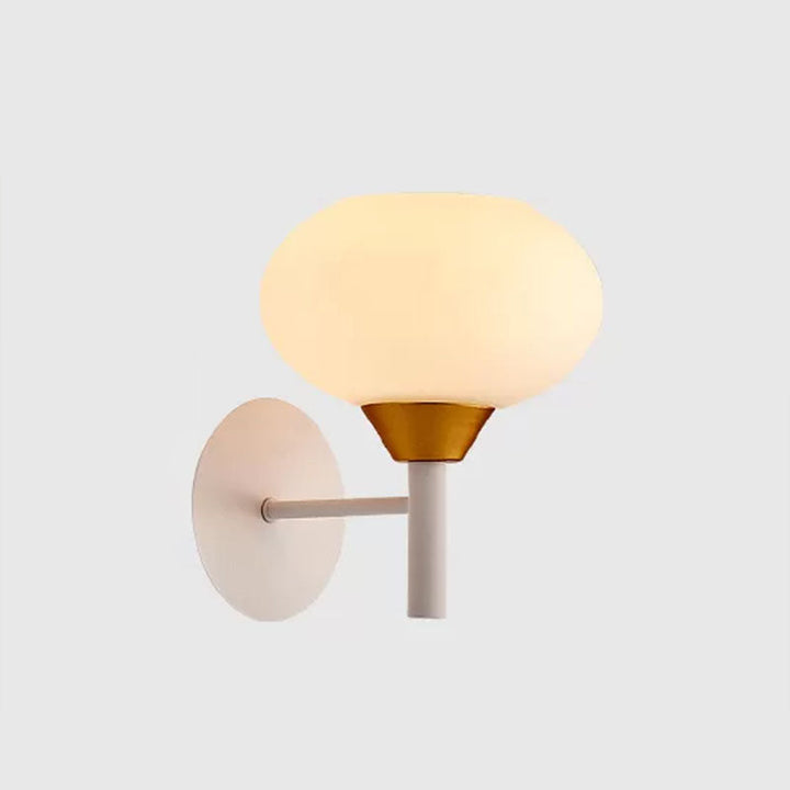 Lisslune | White Bud-Shaped Wall Light Sconce Nordic 1 Bulb Opal Glass Wall Mounted Light Source