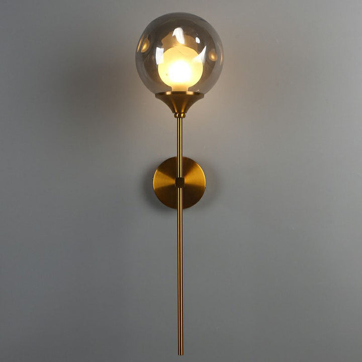 Lisslune | Nordic Ball-shaped Wall Light Glass 1-Bulb Entrance Wall Light with Brass Pencil Arm