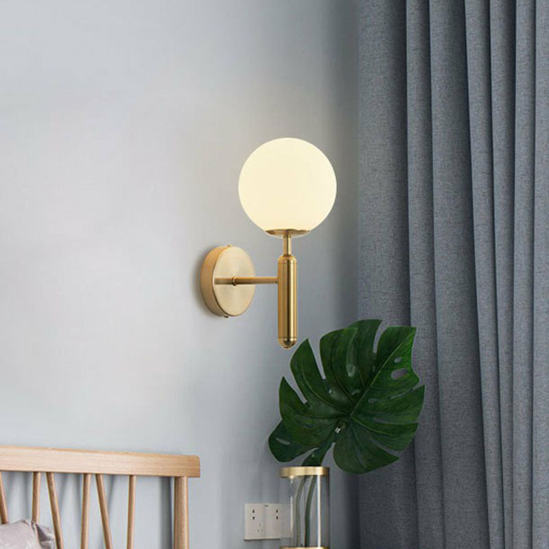 Lisslune | Glass Ball Mini Wall Light Kit Postmodern Single-Bulb Wall Light for Bedroom