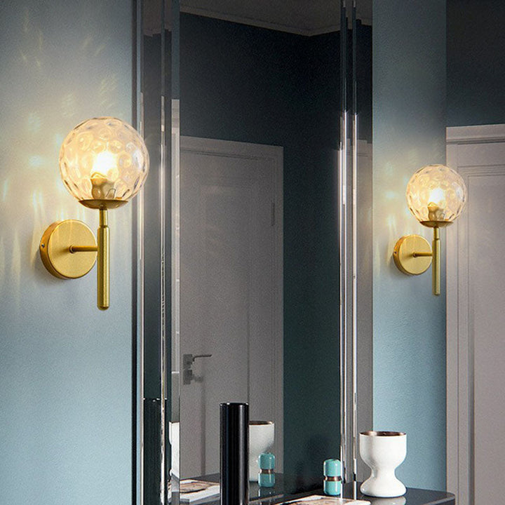 Lisslune | Glass Ball Mini Wall Light Kit Postmodern Single-Bulb Wall Light for Bedroom