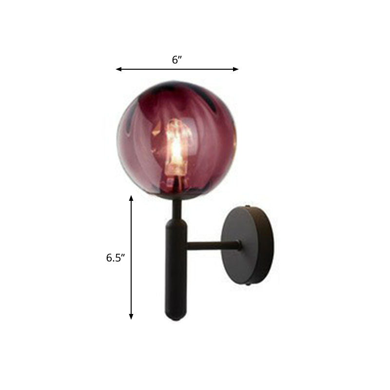 Lisslune | Glass Ball Mini Wall Light Kit Postmodern Single-Bulb Wall Light for Bedroom