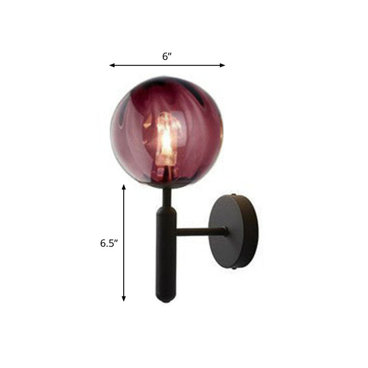 Lisslune | Glass Ball Mini Wall Light Kit Postmodern Single-Bulb Wall Light for Bedroom