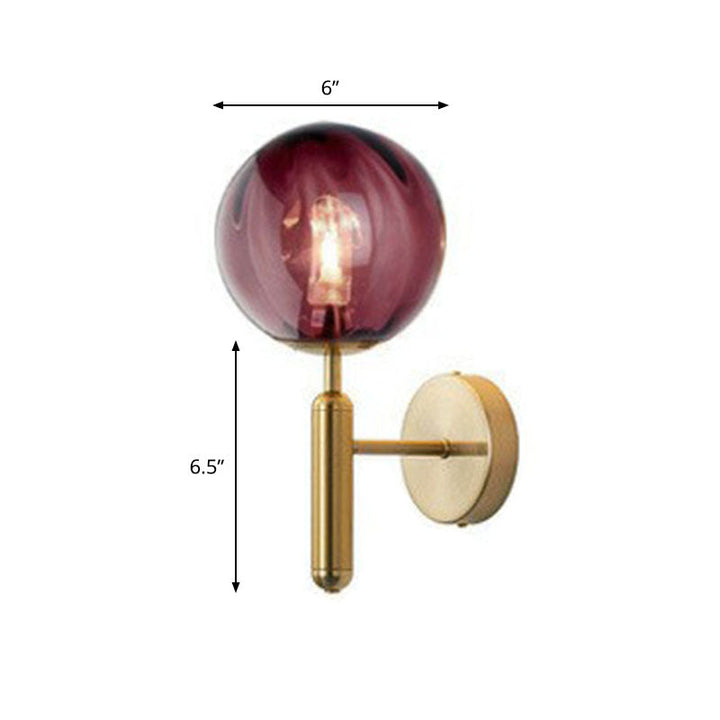 Lisslune | Glass Ball Mini Wall Light Kit Postmodern Single-Bulb Wall Light for Bedroom