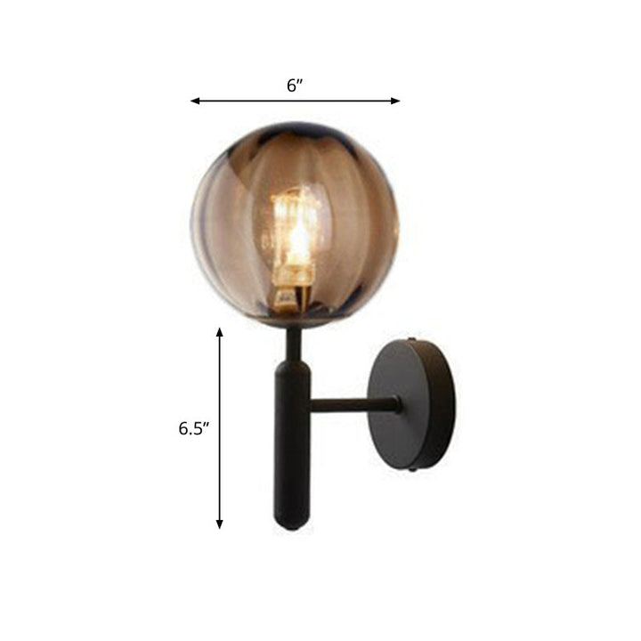 Lisslune | Glass Ball Mini Wall Light Kit Postmodern Single-Bulb Wall Light for Bedroom