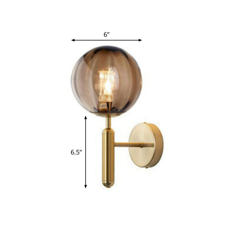 Lisslune | Glass Ball Mini Wall Light Kit Postmodern Single-Bulb Wall Light for Bedroom
