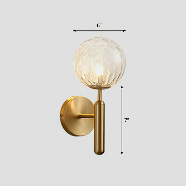 Lisslune | Glass Ball Mini Wall Light Kit Postmodern Single-Bulb Wall Light for Bedroom