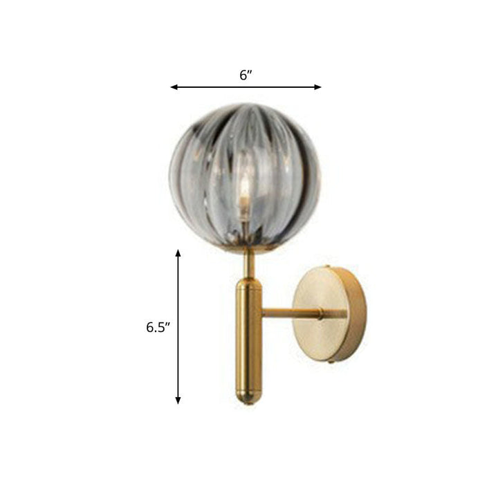 Lisslune | Glass Ball Mini Wall Light Kit Postmodern Single-Bulb Wall Light for Bedroom