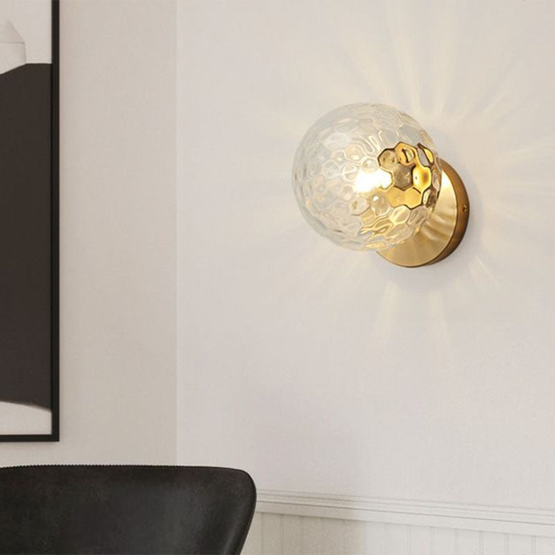 Lisslune | Postmodern Style Ball Wall Light Lamp Glass 1 Head Stair Wall Lighting in Gold