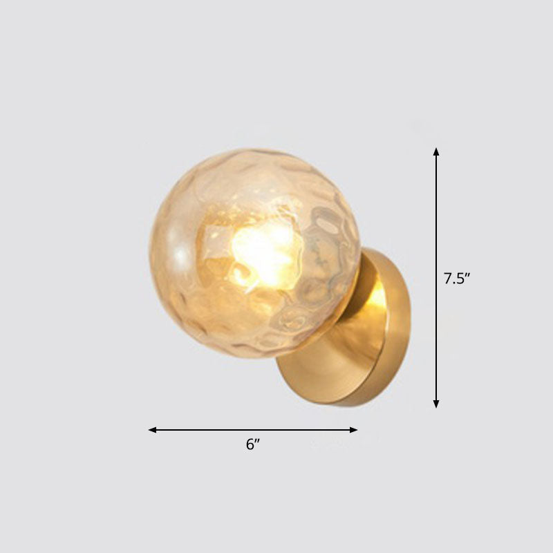 Lisslune | Postmodern Style Ball Wall Light Lamp Glass 1 Head Stair Wall Lighting in Gold