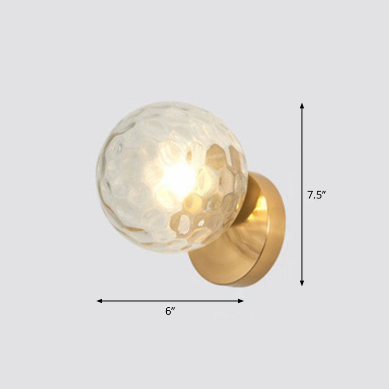 Lisslune | Postmodern Style Ball Wall Light Lamp Glass 1 Head Stair Wall Lighting in Gold