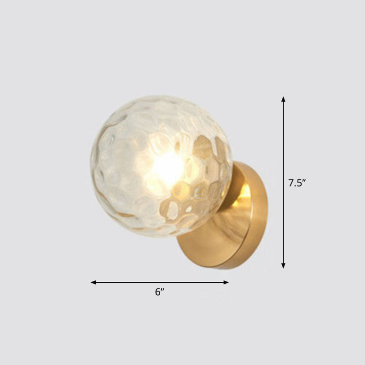 Lisslune | Postmodern Style Ball Wall Light Lamp Glass 1 Head Stair Wall Lighting in Gold