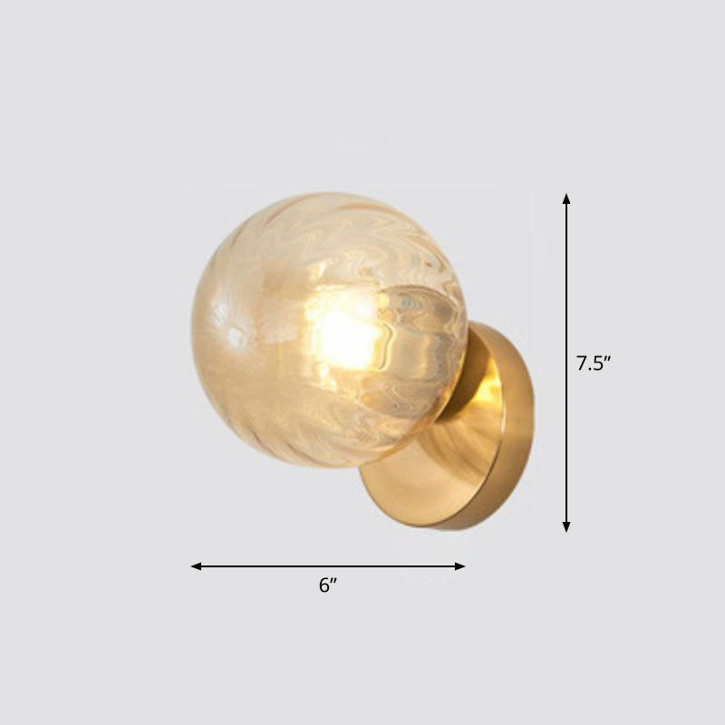 Lisslune | Postmodern Style Ball Wall Light Lamp Glass 1 Head Stair Wall Lighting in Gold