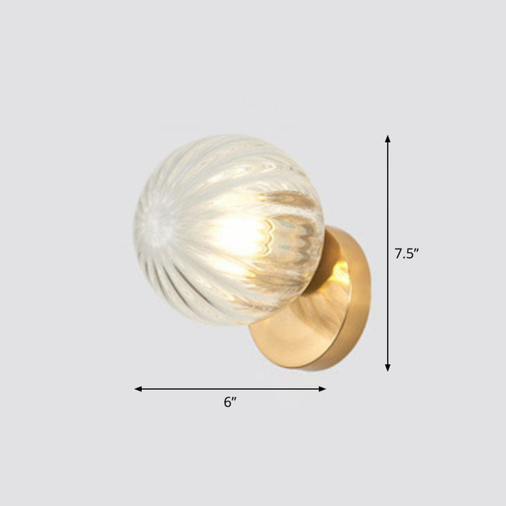 Lisslune | Postmodern Style Ball Wall Light Lamp Glass 1 Head Stair Wall Lighting in Gold