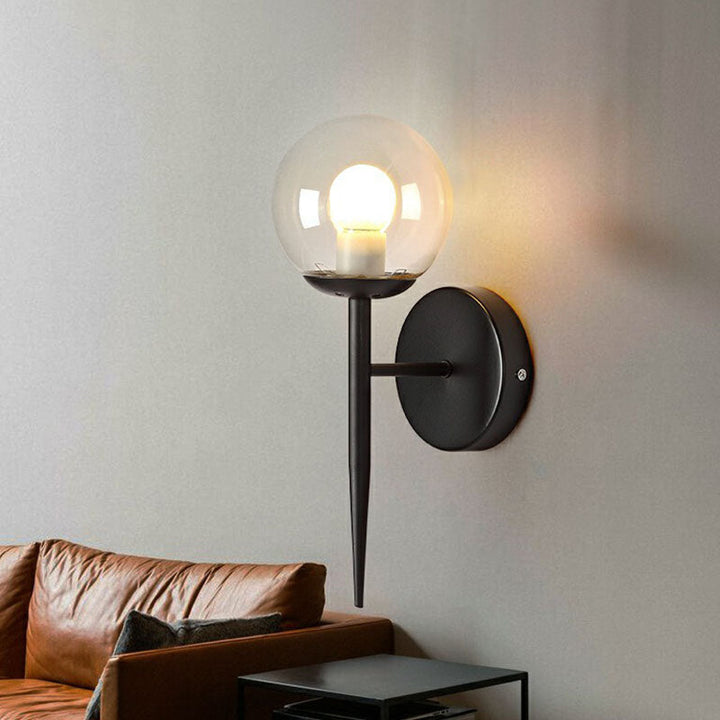 Lisslune | Torch Design Wall Lamp Minimalistic Bright Globe Glass Single Corridor Wall Lighting
