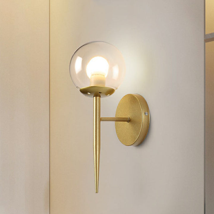 Lisslune | Torch Design Wall Lamp Minimalistic Bright Globe Glass Single Corridor Wall Lighting