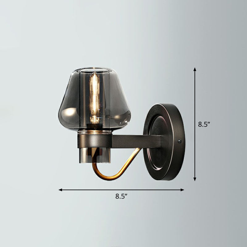 Lisslune | Conical Veranda Wall-Mounted Lighting Glass 1-Light Post-Modern Wall Mount Fixture