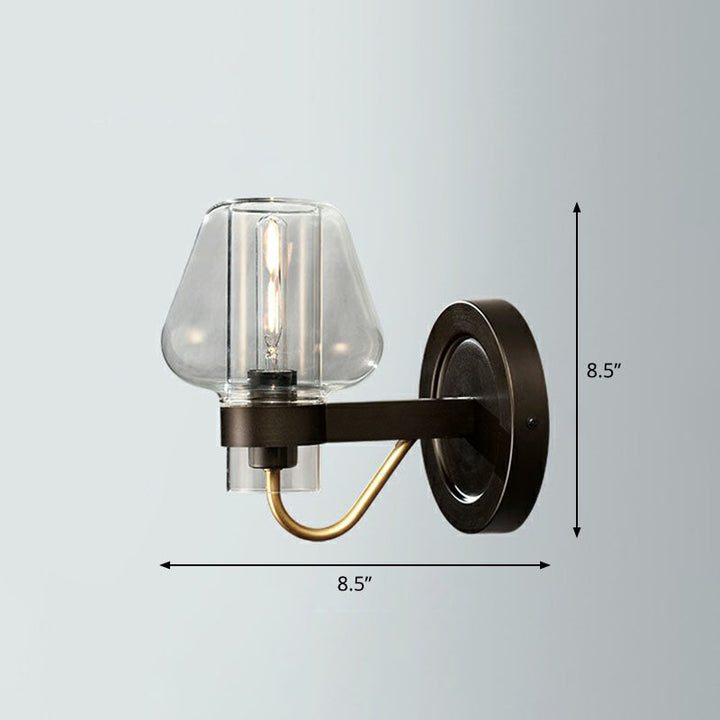 Lisslune | Conical Veranda Wall-Mounted Lighting Glass 1-Light Post-Modern Wall Mount Fixture