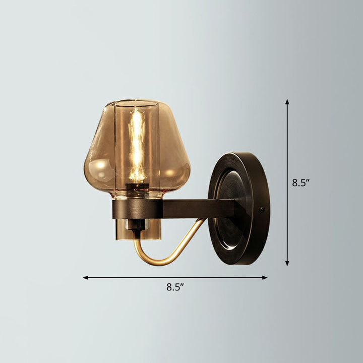 Lisslune | Conical Veranda Wall-Mounted Lighting Glass 1-Light Post-Modern Wall Mount Fixture