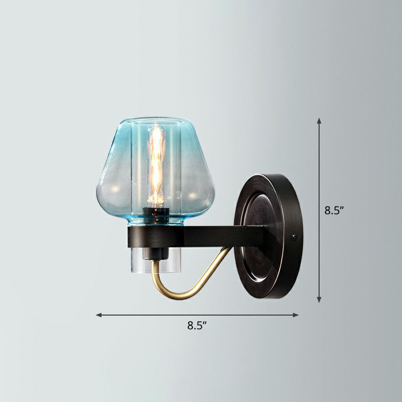 Lisslune | Conical Veranda Wall-Mounted Lighting Glass 1-Light Post-Modern Wall Mount Fixture