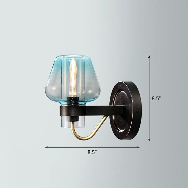 Lisslune | Conical Veranda Wall-Mounted Lighting Glass 1-Light Post-Modern Wall Mount Fixture