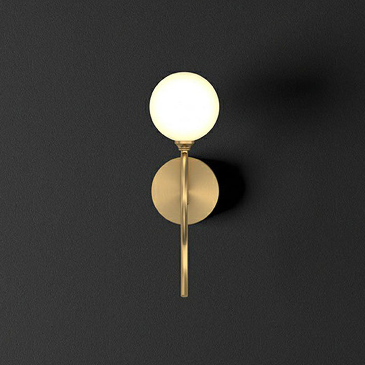 Lisslune | Artistic Wall Lighting Fixture Gold Spherical Wall-Mounted Lamp with Frosted Glass Shade