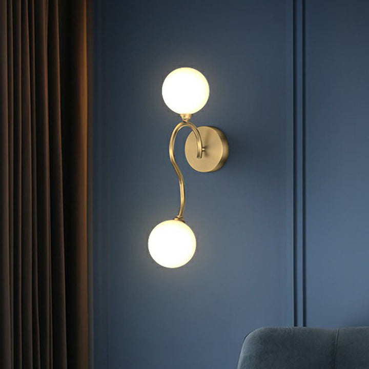 Lisslune | Artistic Wall Lighting Fixture Gold Spherical Wall-Mounted Lamp with Frosted Glass Shade