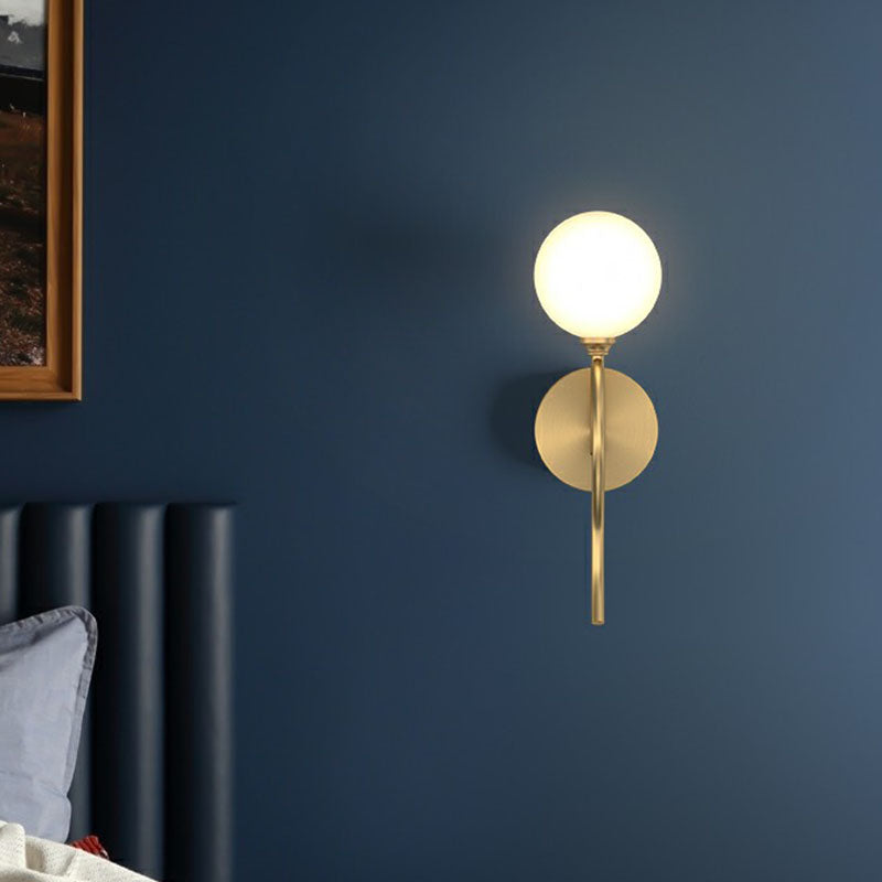 Lisslune | Artistic Wall Lighting Fixture Gold Spherical Wall-Mounted Lamp with Frosted Glass Shade