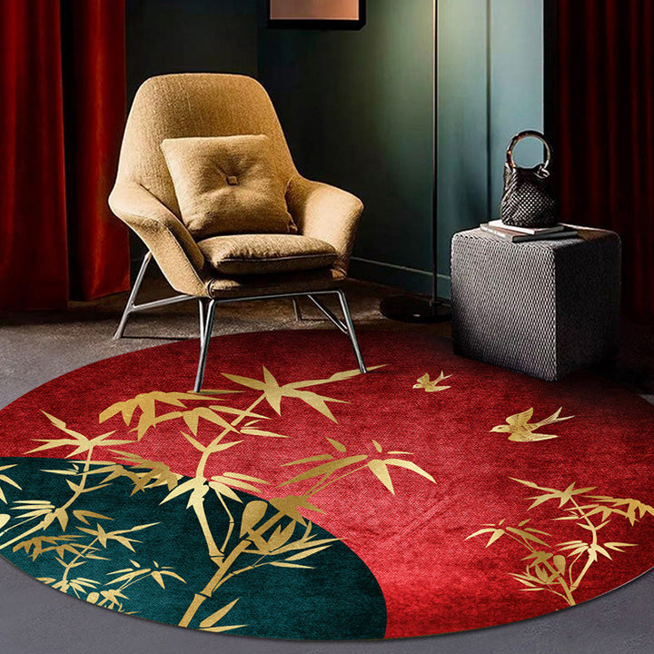 Lisslune | Classy Multi Color Asia Carpet Polyester Botanics Rug Stain Resistant Non-slip Back Machine Washable Carpet for Living Room