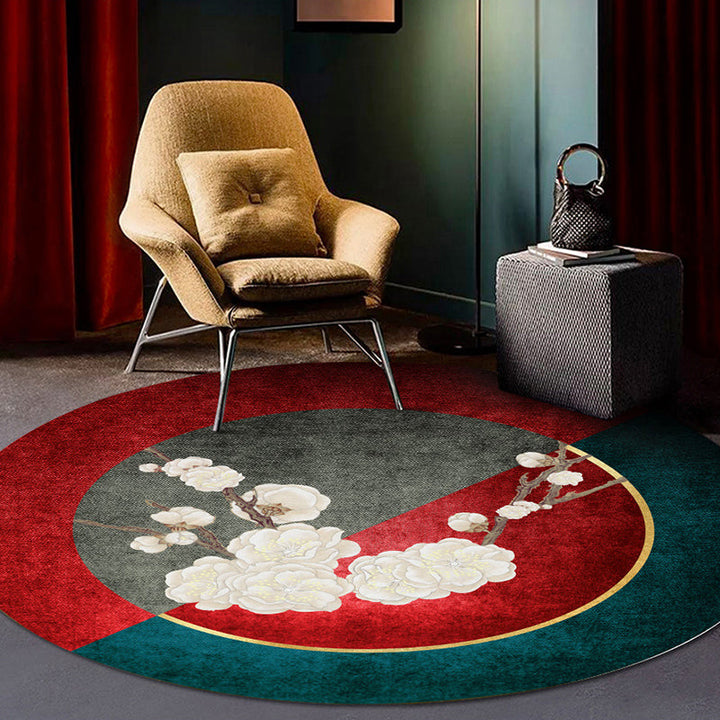 Lisslune | Classy Multi Color Asia Carpet Polyester Botanics Rug Stain Resistant Non-slip Back Machine Washable Carpet for Living Room