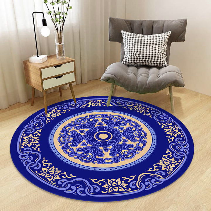Lisslune | Chinoiserie Floral Rug Multicolor Polypropylene Rug Pet Friendly Non-Slip Back Stain Resistant Rug for the Drawing Room
