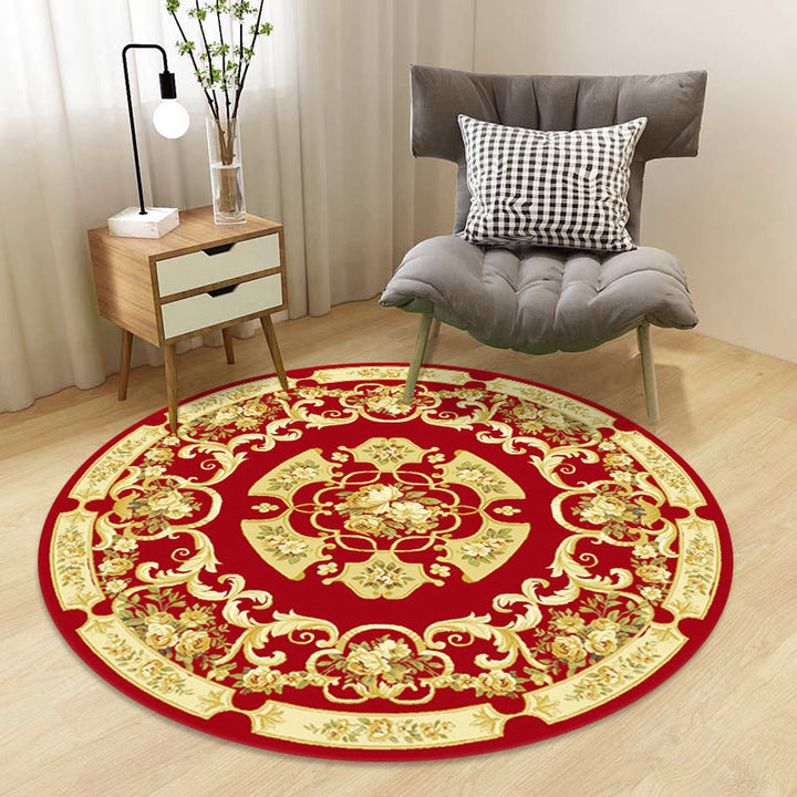 Lisslune | Chinoiserie Floral Rug Multicolor Polypropylene Rug Pet Friendly Non-Slip Back Stain Resistant Rug for the Drawing Room
